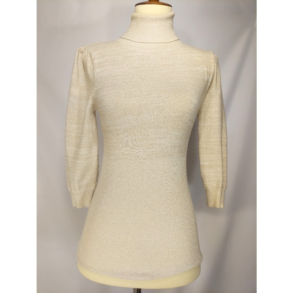Bebe Shimmery turtle neck blouse